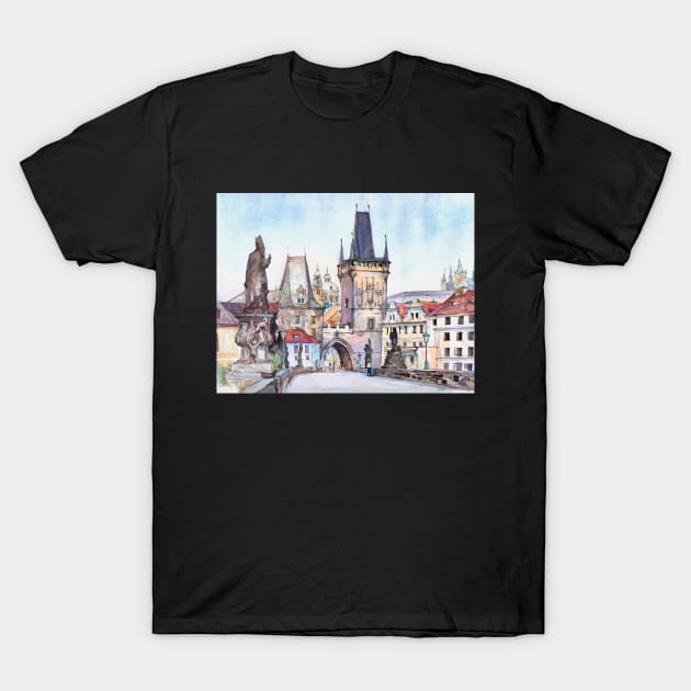 City landscape Prague T-Shirt by SlieptsovaArt